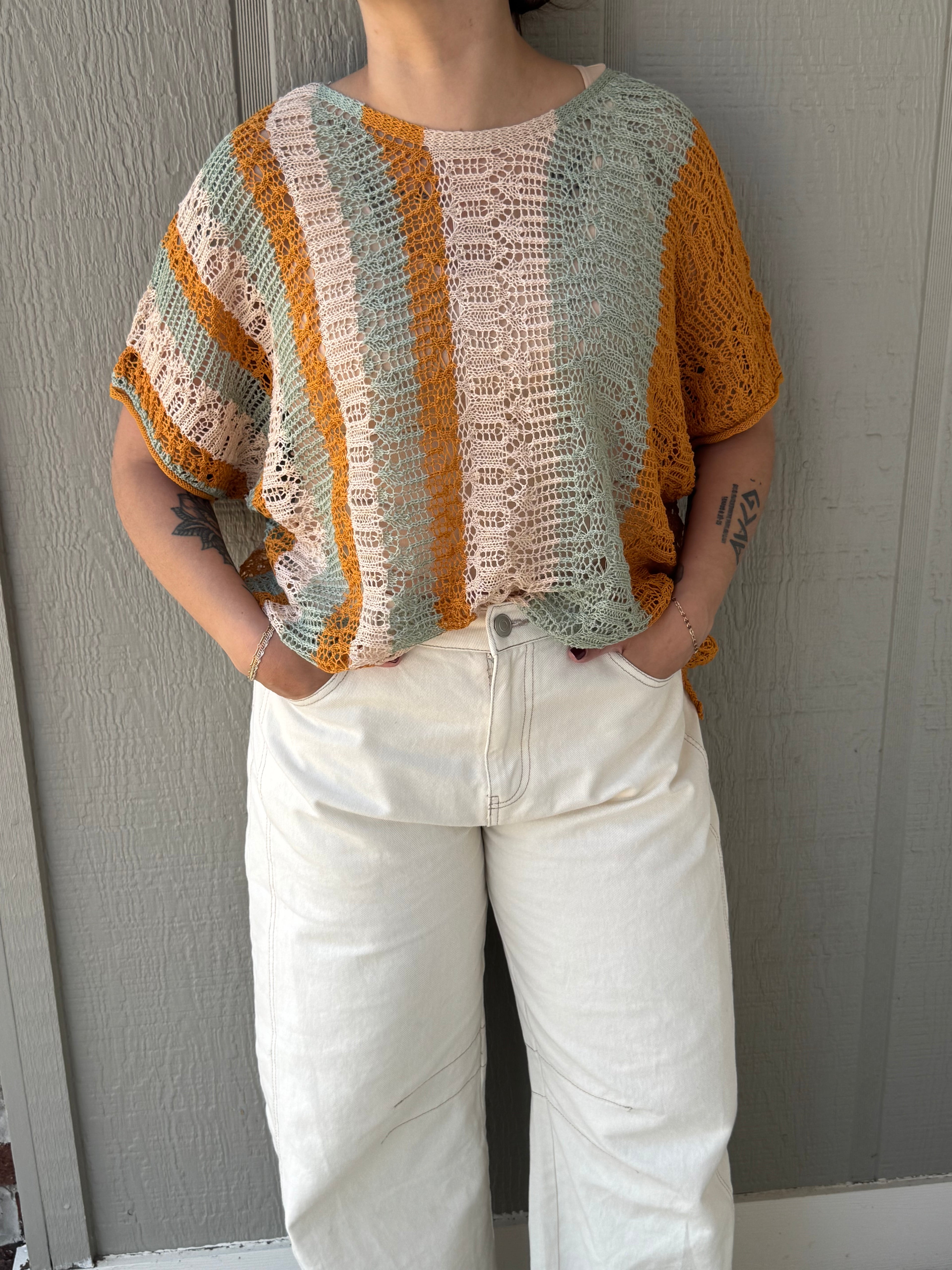 Multi Stripe Sweater Top