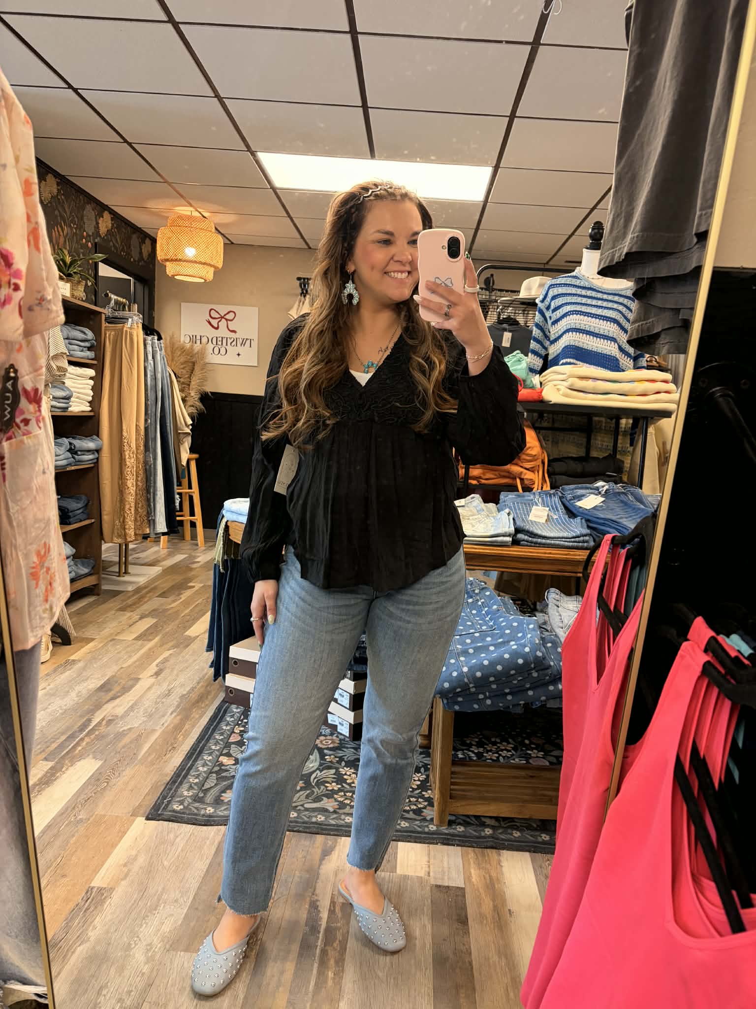 Black Lace Babydoll Top