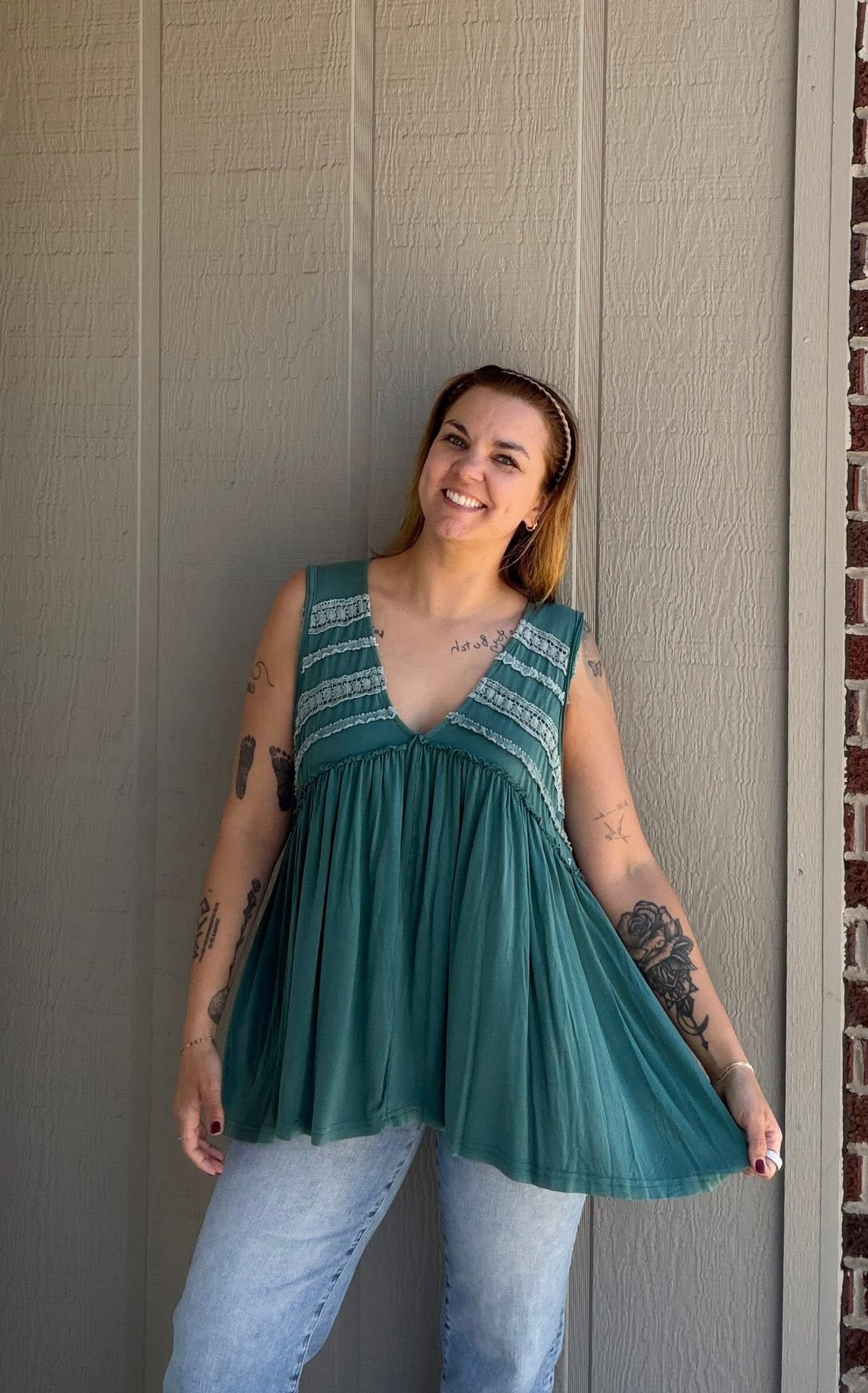 Evergreen Babydoll Tank