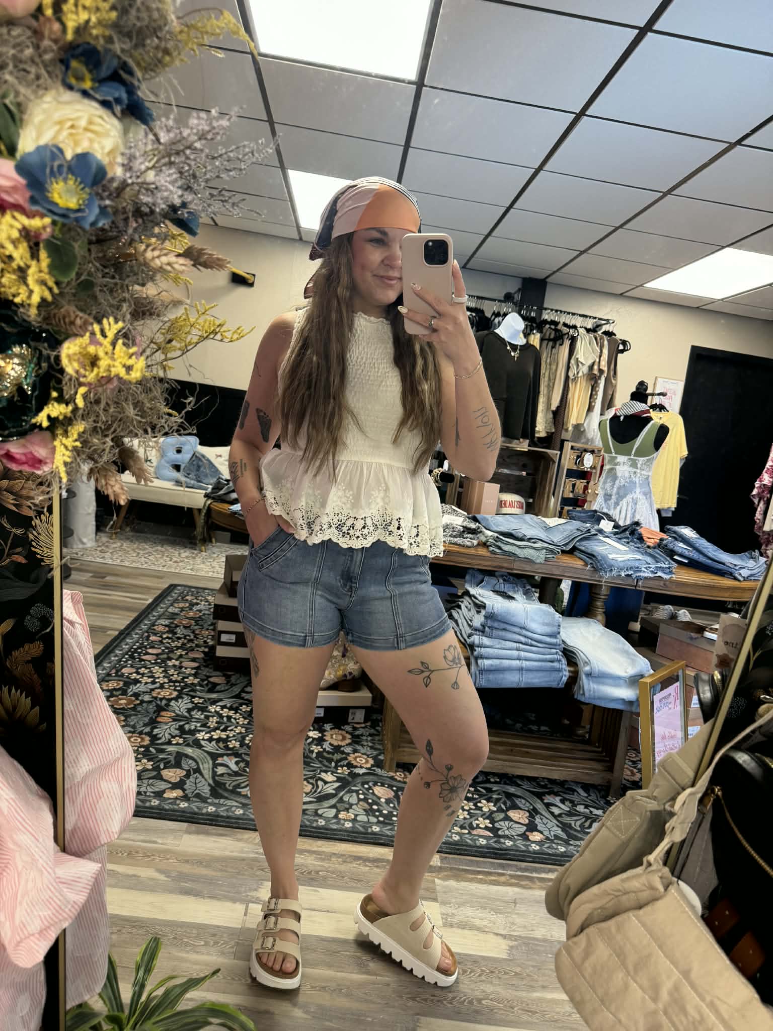 High Rise Front Seam Shorts