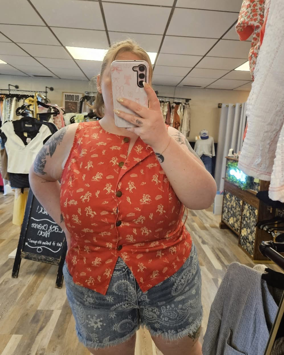 Western Print Vest