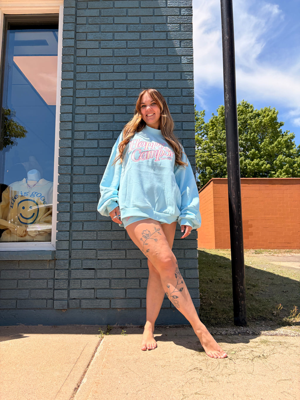 Aqua Happy Camp3r Sweater