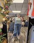 Floral Split Neck