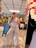 Multi Stripe Wide Leg Pants