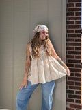 Beige Tie Strap Tank