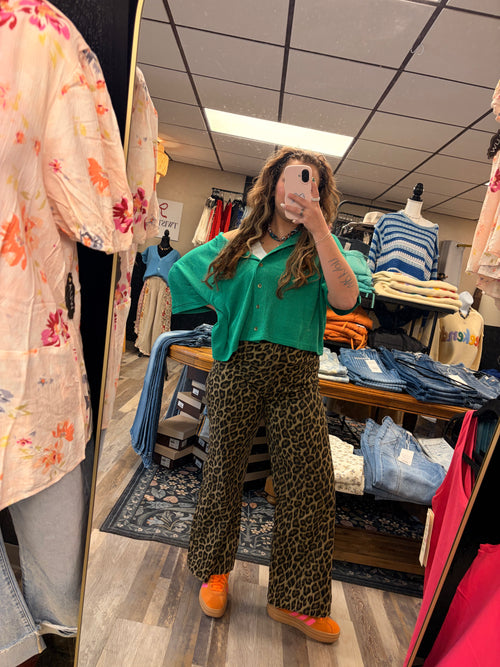 Animal print wide like jean￼